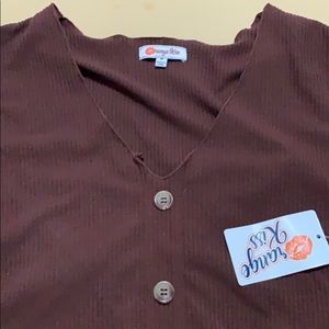 Brown V Neck Shirt